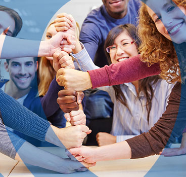 Mitarbeiter beim Teambuilding
